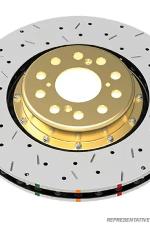 Free Returns DBA 97-04 Corvette C5/C6 Front Drilled & Slotted 5000 Series 2 Piece Rotor Assembled w/ Gold Hat | Graveyard Performance