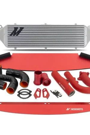 Mishimoto 2023+ Toyota GR Corolla Intercooler & Pipe Kit - Silver Cooler - Red Pipes | Graveyard Performance Sale