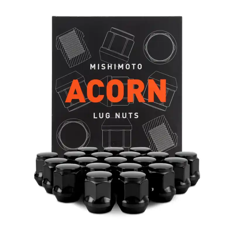 Mishimoto Steel Acorn Lug Nuts M12 x 1.5 - 20pc Set - Black Viral