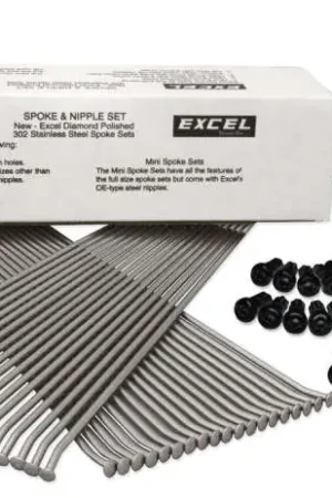 Excel Rear Spoke/Black Nipple Set (w/ Wrench) - 8 Gauge / 36 Qty - Black Bargain