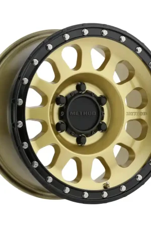 Genuine Method MR315 17x8.5 0mm Offset 6x135 87mm CB Gold/Black Street Loc Wheel