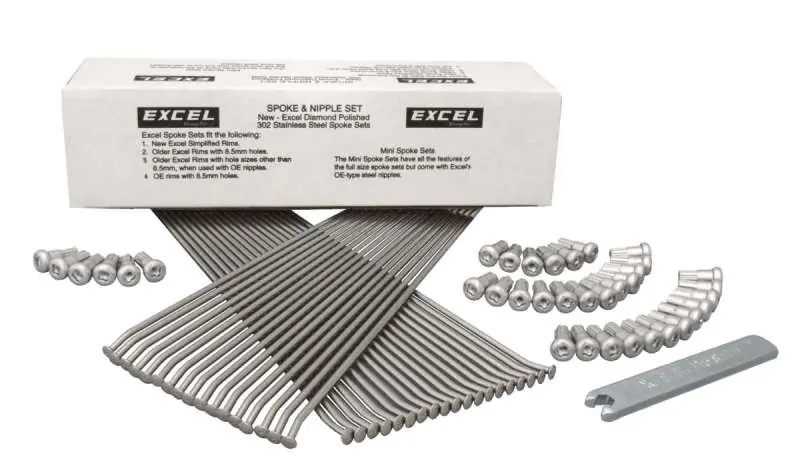 Super Sale Excel Front Spoke/Nipple Set (w/ Wrench) - 9 Gauge / 36 Qty - Silver