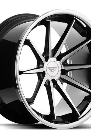 Buy Direct Ferrada Wheels FR4 Machine Black / Chrome Lip 22x11 5x112 ET20 66.56 Super Deep Concavity