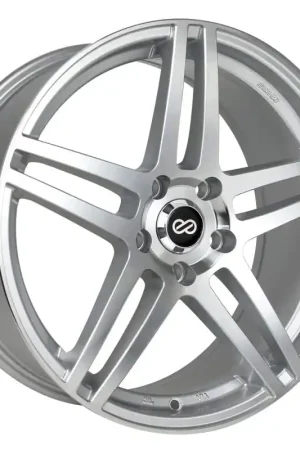 Enkei RSF5 18x8 40mm Offset 5x114.3 Bolt Pattern 72.6mm Bore Dia Silver Machined Wheel Express Delivery