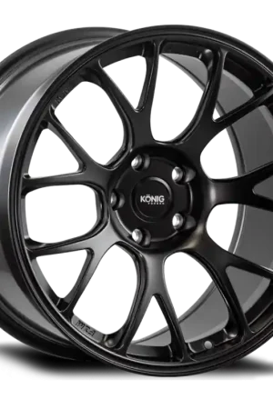 Crafted Konig Forged F1M 18X9.5 5X114.3 ET25 Satin Black Knurled Bead