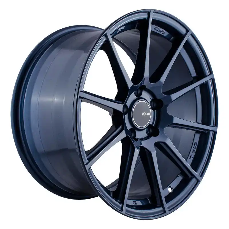 Professional Grade Enkei TS10 18x9.5 35mm Offset 5x114.3 Bolt Pattern 72.6mm Bore Dia Blue Silver Wheel