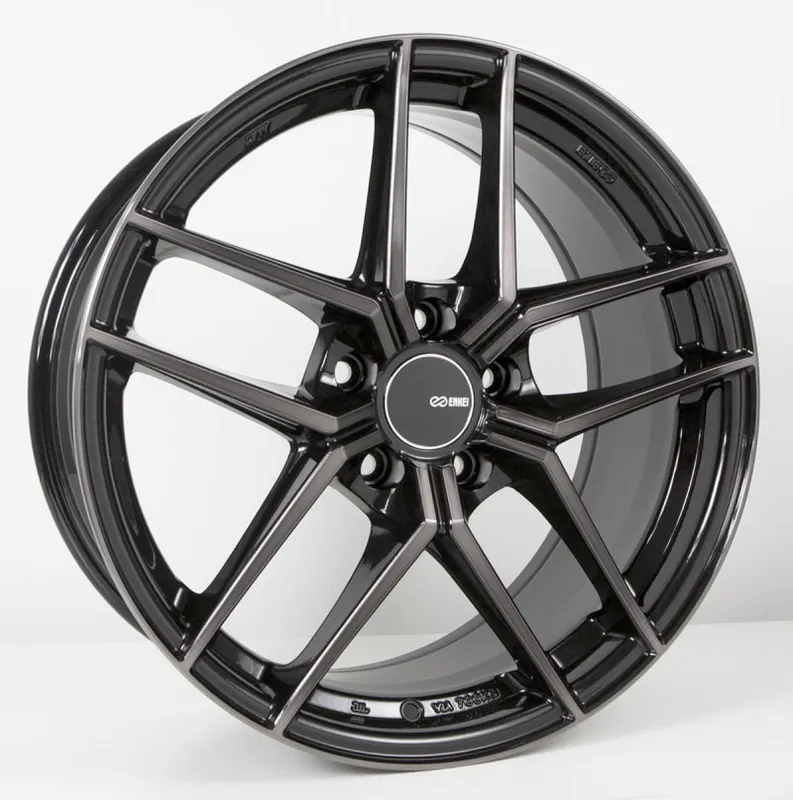 Premium Enkei TY5 18x9.5 5x120 45mm Offset 72.6mm Bore Pearl Black Wheel