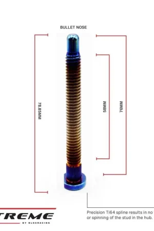BLOX Racing Titanium Extended Wheel Studs M12X1.5mm 10Pcs Honda Fitment - Burnt Shop Now