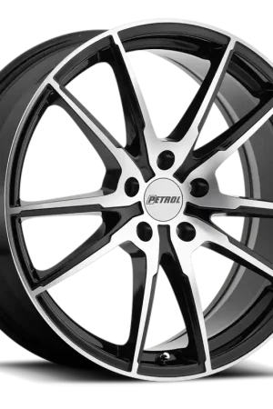 Express Delivery Petrol P0A GBM 17x8 +32 5x112mm 72.1mm Gloss Black Machined Cut Face