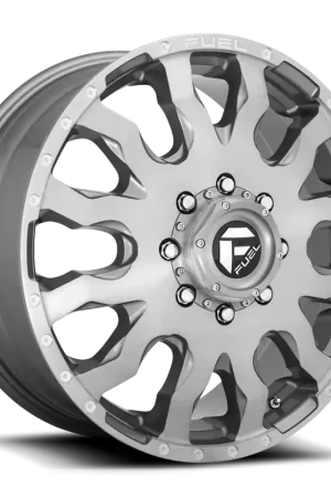Fuel Blitz Dually D693 20x8.25 +105 8x210mm 154.3mm Brushed Gunmetal Tinted Clear Direct From Manufacturer