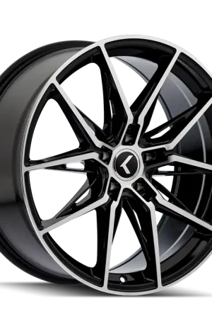 Kraze Evolve KR196 Gloss Black/Machined Face 22x9 5x114.3 35mm 73.1mm Worldwide Shipping