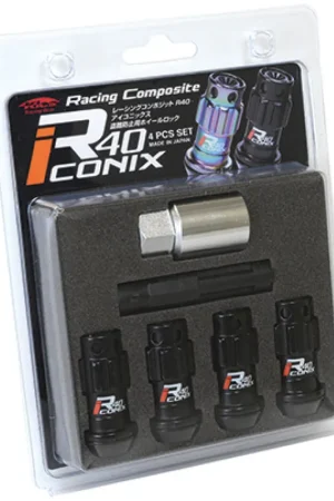 Special Offer Project Kics 12X1.50 R40 Iconix Black Lug Nut Lock Set - 4