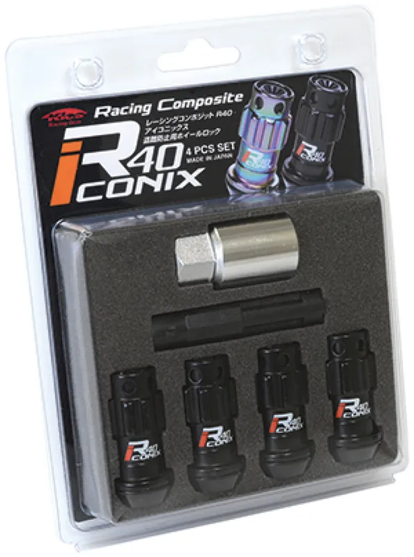 Special Offer Project Kics 12X1.50 R40 Iconix Black Lug Nut Lock Set - 4