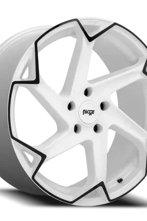 Niche Flash M257 20x10.5 +27 5x112mm 66.56mm Gloss White Black No Minimum Order
