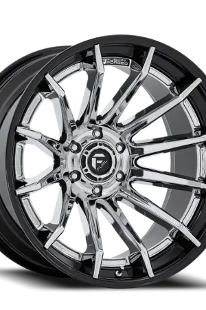 Money Back Guarantee Fuel Burn FC403PB 22x10 -18 6x139.7mm 106.1mm Chrome Gloss Black Lip