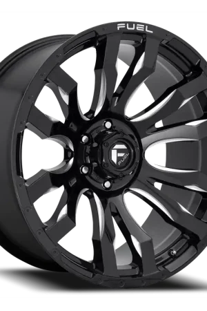 Limited Edition Fuel Blitz D673 22x10 -18 6x139.7mm 106.1mm Gloss Black Milled
