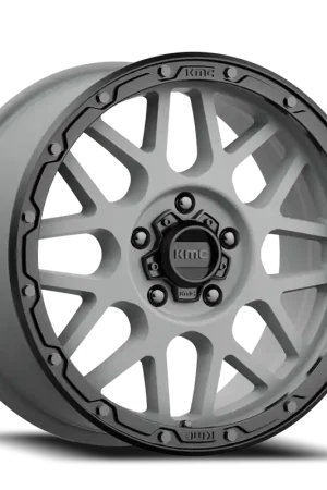 Fast Shipping KMC Grenade Off-Road KM535 GY 18x8.5 +35 5x120mm 64.1mm Matte Gray Matte Black Lip