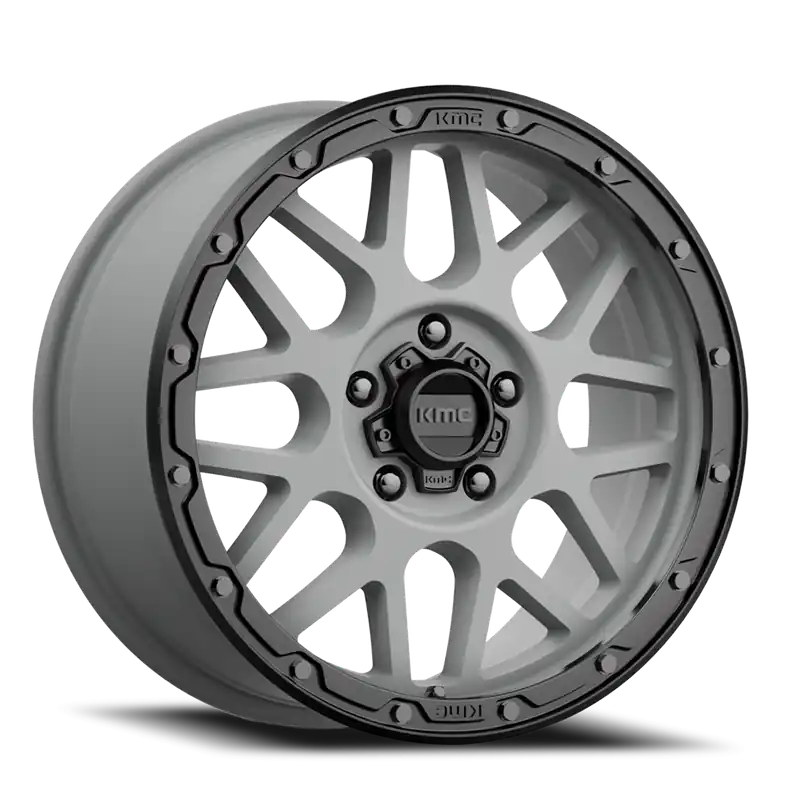 Fast Shipping KMC Grenade Off-Road KM535 GY 18x8.5 +35 5x120mm 64.1mm Matte Gray Matte Black Lip