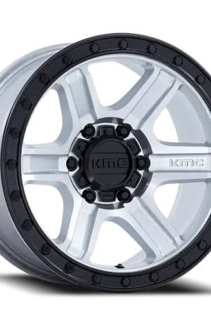 KMC Outrun KM551 MGBL 17x8.5 -10 5x127mm 71.5mm Machined Silver Gloss Black Lip Get Yours