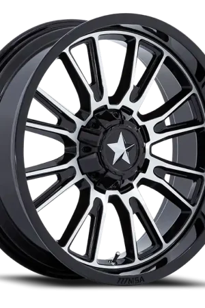 Original MSA Thunderlips M51 GBM 15x7 +10 4x137/4x156mm 110.1mm Gloss Black Machined
