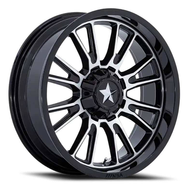 Original MSA Thunderlips M51 GBM 15x7 +10 4x137/4x156mm 110.1mm Gloss Black Machined
