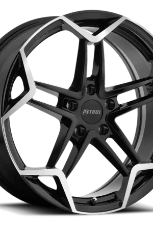 Wholesale Petrol P1A GBM 17x8 +35 5x120mm 76.1mm Gloss Black Machined Cut Face