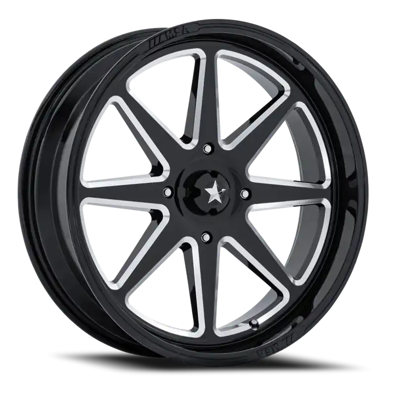 MSA Spark UTV M54 BE 14x7 -47 4x110mm 86mm Gloss Black Milled Cheap