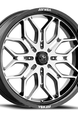 MSA Sniper M47 GBM 22x7 +10 4x137mm 96mm Gloss Black Machined Super Sale