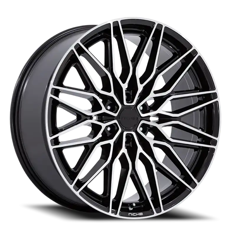 Niche Calabria 6 BD 20x9.5 +30 6x135mm 87.1mm Gloss Black Machined Certified