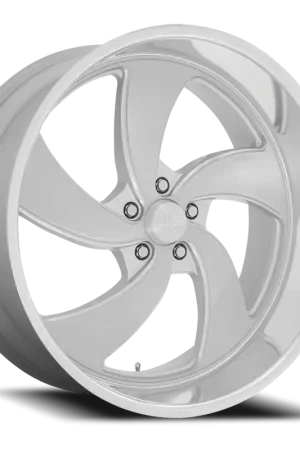 US Mags Desperado 5 U134 20x9.5 +1 5x127mm 78.1mm Brushed Silver Milled-Diamond Cut Lip Affordable