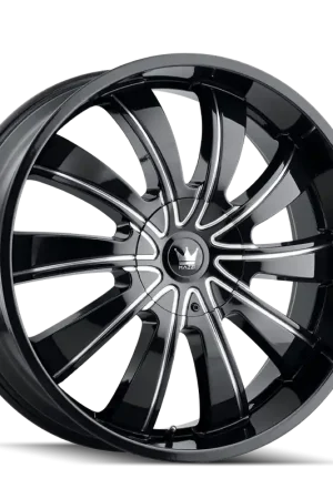 Mazzi Rolla 374 Gloss Black Milled 24x9.5 5x127/5x139.7 18mm 87mm Premium