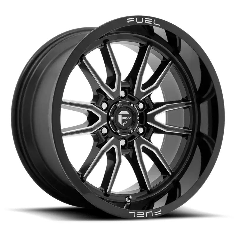 Fuel Clash 6 D761 20x9 +1 8x165.1mm 125.1mm Gloss Black Milled Price Drop