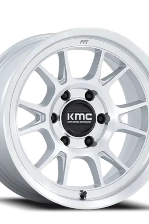 Limited Offer KMC Range KM729DX 17x8.5 +0 6x135mm 87.1mm Gloss Silver Machined Face