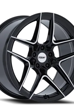 TSW Slipstream BD 19x10.5 +25 5x114.3mm 72.56mm Gloss Black Machined Face Handmade