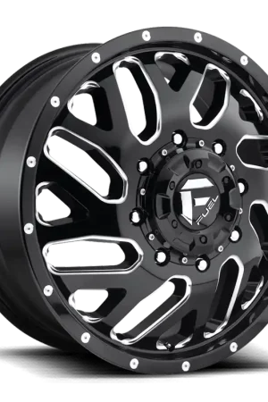 Fuel Triton Dually D581 22x8.25 +105 8x200mm 142mm Gloss Black Milled Low Price