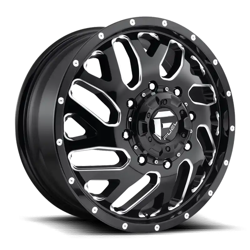 Fuel Triton Dually D581 22x8.25 +105 8x200mm 142mm Gloss Black Milled Low Price
