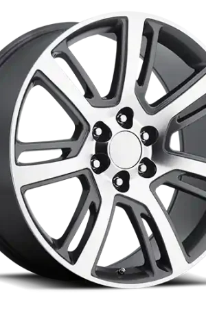 Factory Reproductions FR 48 2015 Cadillac Escalade Replica GY 24x10 +31 6x139.7mm 78.1mm Gloss Grey Machined Face Weekend Sale
