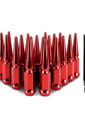 Limited Offer Mishimoto Steel Spiked Lug Nuts M12x1.5 20pc Set - Red