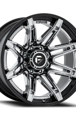 Fuel Brawl FC401PB 22x10 -18 8x170mm 125.1mm Chrome Gloss Black Lip Express Delivery