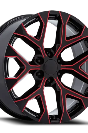 Must Have Performance Replica PR177 MR 20x9 +24 6x139.7mm 78.1mm Gloss Black Red Milled