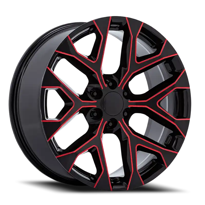 Must Have Performance Replica PR177 MR 20x9 +24 6x139.7mm 78.1mm Gloss Black Red Milled