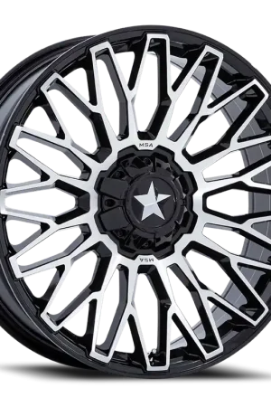 MSA Clubber M50 GBM 20x7 +0 4x137/4x156mm 110.1mm Gloss Black Machined Secure Checkout