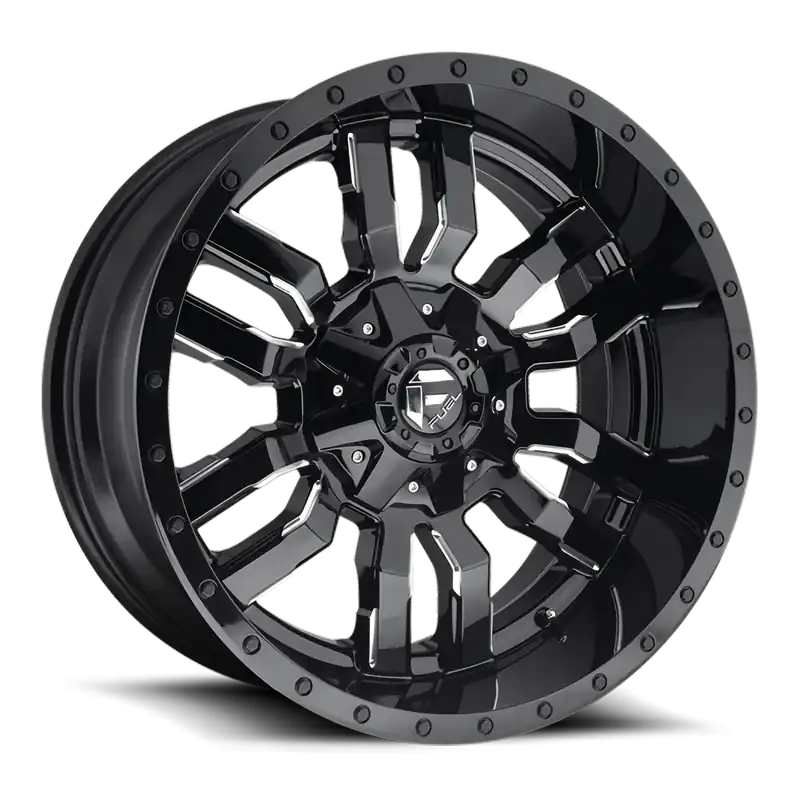 Authentic Fuel Sledge D595 20x10 -19 6x135/6x139.7mm 106.1mm Gloss Black Milled