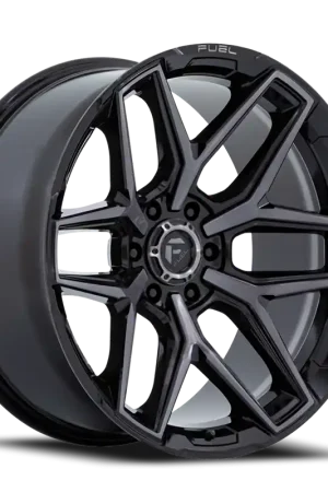 Low Price Fuel Flux 6 FC854BT 20x9 +1 6x139.7mm 106.1mm Gloss Black Brushed Gray Tint