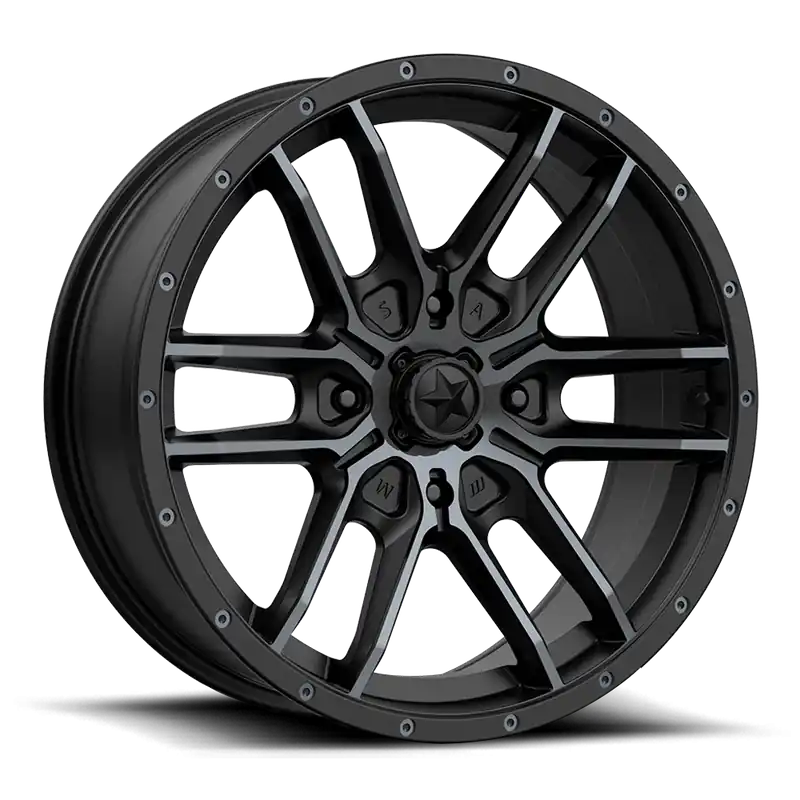 MSA Fang M43 15x7 +10 4x110mm 86mm Satin Black Titanium Tint Brand New