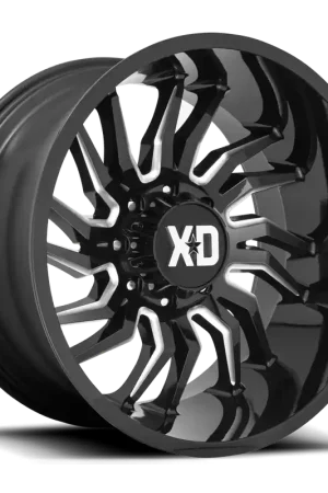 XD Series Tension XD858 GB-M 20x10 -18 5x127mm 71.5mm Gloss Black Milled Bulk Order