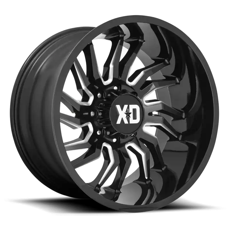 XD Series Tension XD858 GB-M 20x10 -18 5x127mm 71.5mm Gloss Black Milled Bulk Order