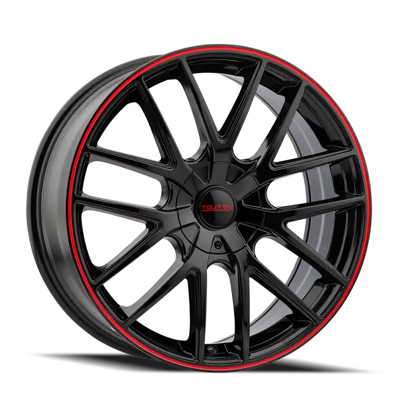 Touren TR60 3260 Gloss Black With Red Ring 20x8.5 5x114.3/5x120 20mm 74.1mm Today Only