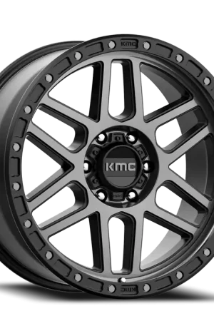 KMC Mesa KM544 GY 17x9 -12 6x139.7mm 106.25mm Satin Black Gray Tint Fan Favorite