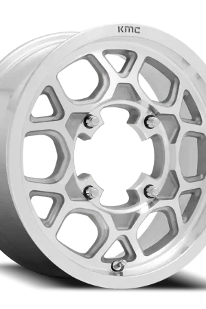 KMC Mesa Lite UTV KS133 15x6 +38 4x137mm 96mm Machined Silver Next Day Delivery
